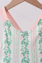 Green floral stripe pocket dress - ARIA KIDS