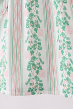 Green floral stripe pocket dress - ARIA KIDS