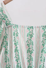 Green floral stripe dress (length 41.33in) - ARIA KIDS