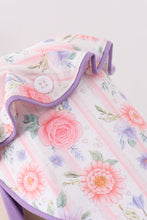 Purple rose bow print bonnet - ARIA KIDS