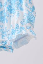 Blue rose smocked bubble - ARIA KIDS