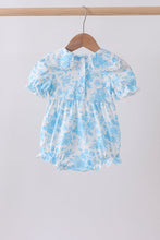 Blue rose smocked bubble - ARIA KIDS