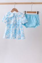 Blue rose smocked bloomer set - ARIA KIDS