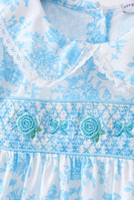 Blue rose smocked bloomer set - ARIA KIDS