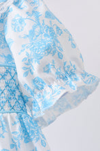 Blue rose smocked dress - ARIA KIDS