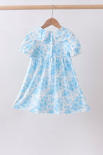 Blue rose smocked dress - ARIA KIDS