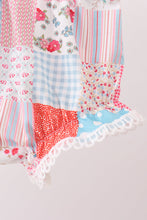 Pink floral patchwork scalloped bloomer set - ARIA KIDS