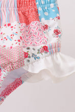 Pink floral patchwork ruffle 2pc swimsuit - ARIA KIDS