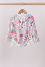 Pink floral patchwork ruffle rashguard - ARIA KIDS