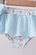 Blue floral ruffle 2pc swimsuit - ARIA KIDS