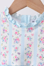 Blue floral ruffle 2pc swimsuit - ARIA KIDS