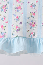 Blue floral ruffle 2pc swimsuit - ARIA KIDS