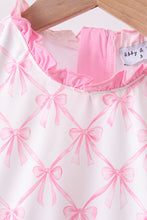 Pink bow ruffle one-piece swimsuit - ARIA KIDS