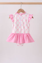 Pink bow ruffle one-piece swimsuit - ARIA KIDS