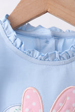 Blue character applique ruffle bloomer set