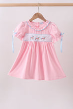 Pink carousel smocked ruffle dress - ARIA KIDS