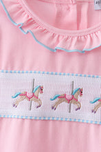 Pink carousel smocked ruffle skorts set - ARIA KIDS