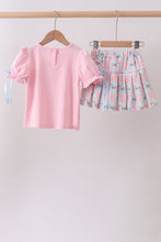 Pink carousel smocked ruffle skorts set - ARIA KIDS