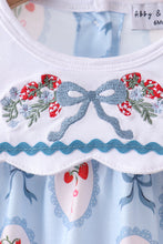 Blue strawberry bow embroidery bubble - ARIA KIDS