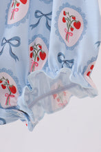 Blue strawberry bow embroidery bubble - ARIA KIDS