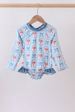 Blue strawberry bow ruffle rashguard - ARIA KIDS