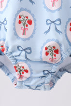 Blue strawberry bow ruffle rashguard - ARIA KIDS
