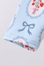 Blue strawberry bow ruffle rashguard - ARIA KIDS