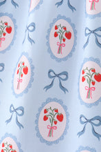 Blue strawberry bow ruffle dress - ARIA KIDS