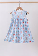 Blue strawberry bow ruffle dress - ARIA KIDS