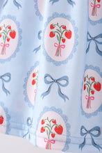 Blue strawberry bow ruffle dress - ARIA KIDS