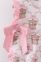 Pink carousel print ruffle bloomer set - ARIA KIDS