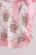 Pink carousel print ruffle bloomer set - ARIA KIDS