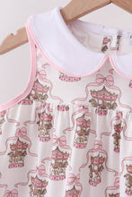Pink carousel print ruffle shorts set - ARIA KIDS