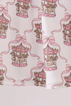 Pink carousel print ruffle shorts set - ARIA KIDS