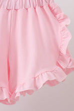 Pink carousel print ruffle shorts set - ARIA KIDS