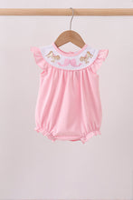Pink carousel embroidery ruffle bubble - ARIA KIDS