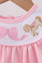Pink carousel embroidery ruffle bubble - ARIA KIDS