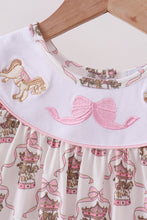 Pink carousel embroidery ruffle dress - ARIA KIDS
