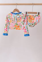 Summer floral print ruffle 2pc swimsuit - ARIA KIDS