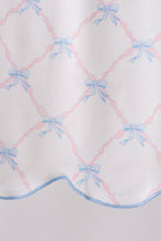 Blue bow ribbon print ruffle shorts set - ARIA KIDS