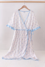 Blue bow ribbon print dress - ARIA KIDS