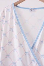 Blue bow ribbon print dress - ARIA KIDS