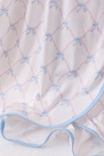 Blue bow ribbon print dress - ARIA KIDS