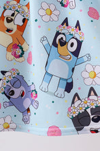 Blue character floral bamboo dress