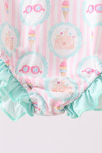 Green castle cream ruffle rashguard - ARIA KIDS