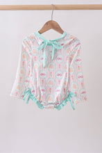 Green castle cream ruffle rashguard - ARIA KIDS