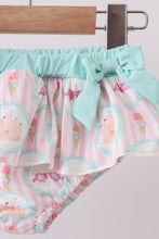 Green castle cream ruffle 2pc swimsuit - ARIA KIDS