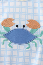 Blue crab applique plaid one-piece swimsuit - ARIA KIDS