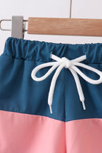 Colorblock fish embroidery swim trunks - ARIA KIDS