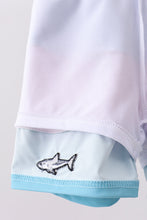 Colorblock fish embroidery swim trunks - ARIA KIDS